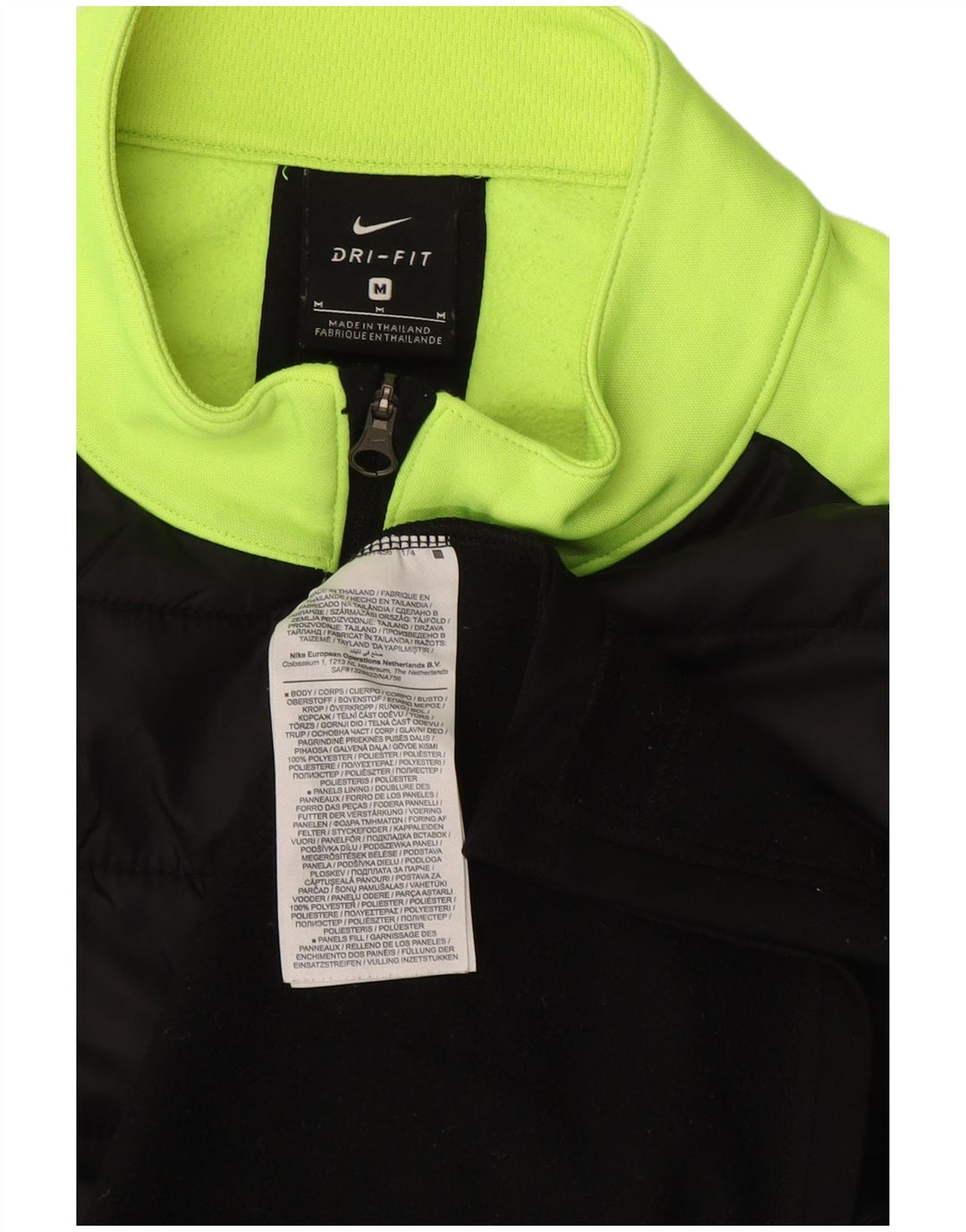 NIKE Herre Dri Fit Pullover med lynlås-hals Træningsdragt Top Medium Sort Colourblock