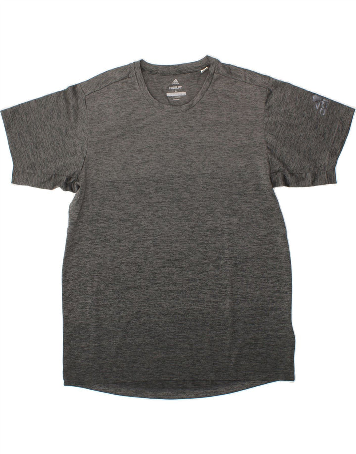 ADIDAS Mens Climalite T-Shirt Top Large Grey Polyester Vintage Adidas and Second-Hand Adidas from Messina Hembry 