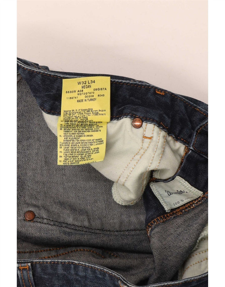 Wrangler Dame Megan Bootcut Jeans W32 L34 Marineblå Bomuld