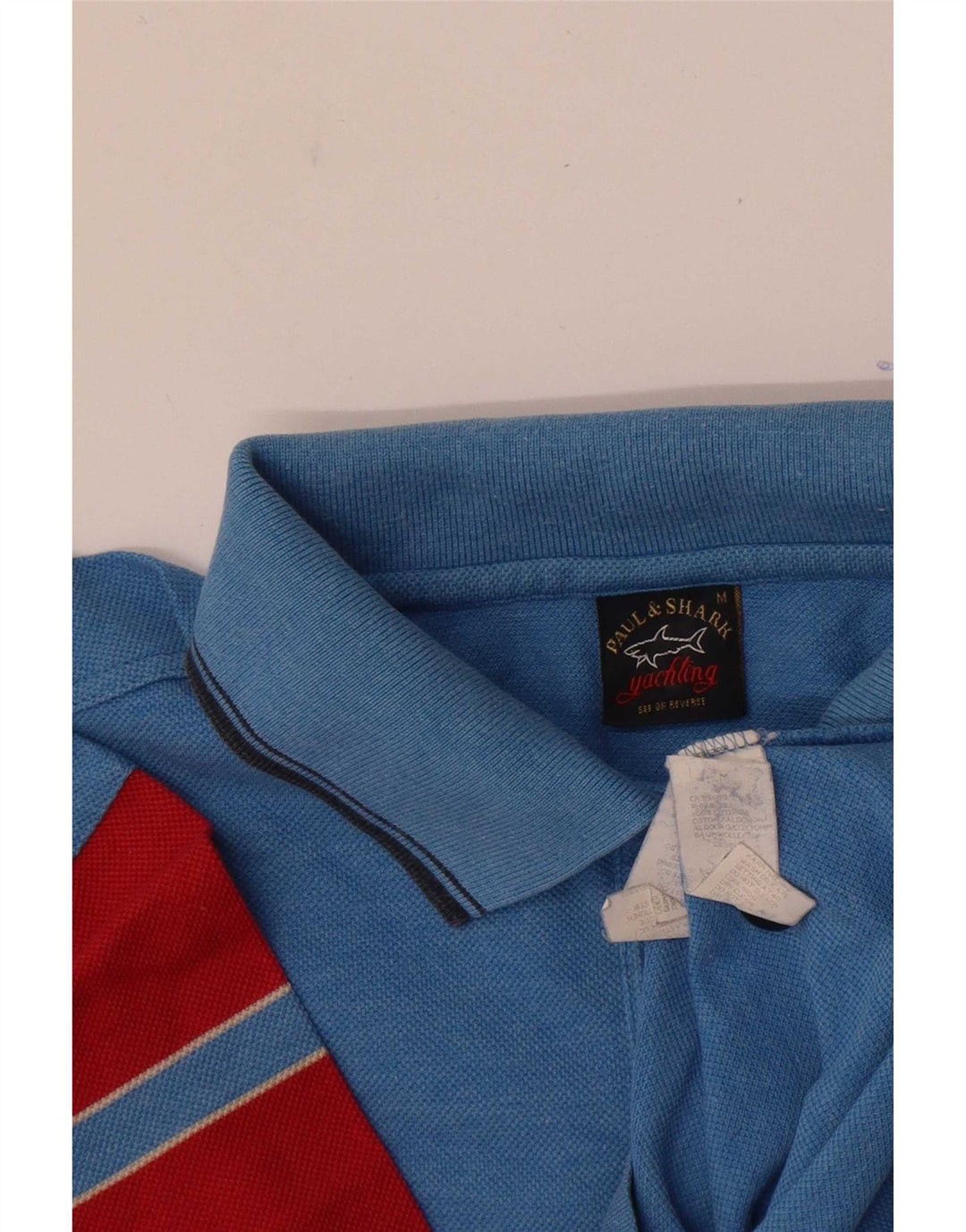 Paul & Shark Herre grafisk poloshirt Medium Blue Colourblock Bomuld