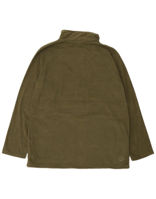 Animal Herre grafisk lynlås hals Fleece Jumper XL Khaki Polyester