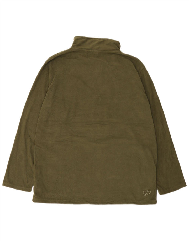 Animal Herre grafisk lynlås hals Fleece Jumper XL Khaki Polyester