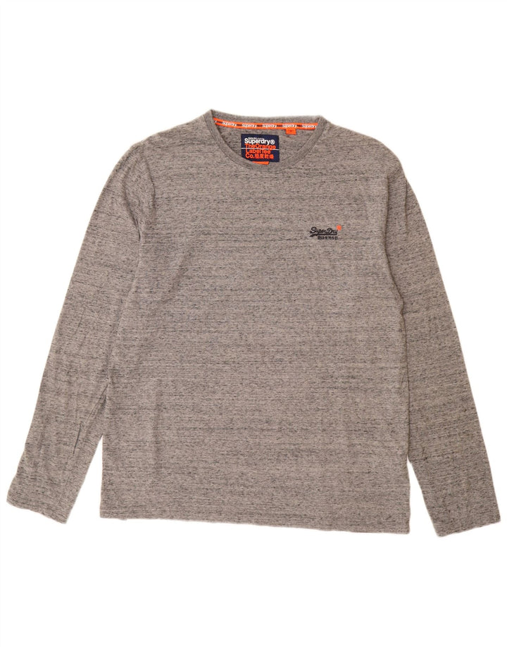 Superdry Herre Top Langærmet XL Grå Flecked Bomuld