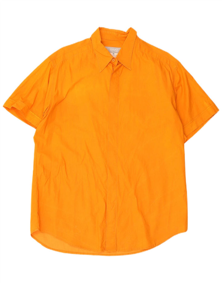 Versace kortærmet herreskjorte XL orange bomuld