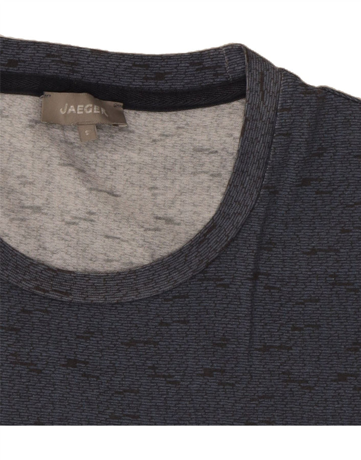 JAEGER Mens T-Shirt Top Small Navy Blue Flecked Cotton Vintage Jaeger and Second-Hand Jaeger from Messina Hembry 