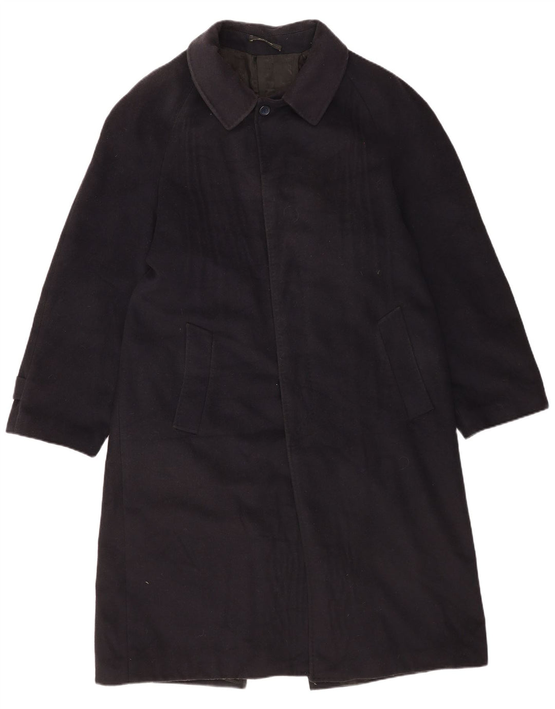 John Lewis Herre Overfrakke UK 40 Large Navy Blue Wool