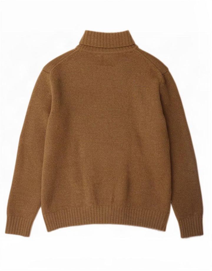 Zara Herre Rullehalstrøje Sweater Stor Beige Uld