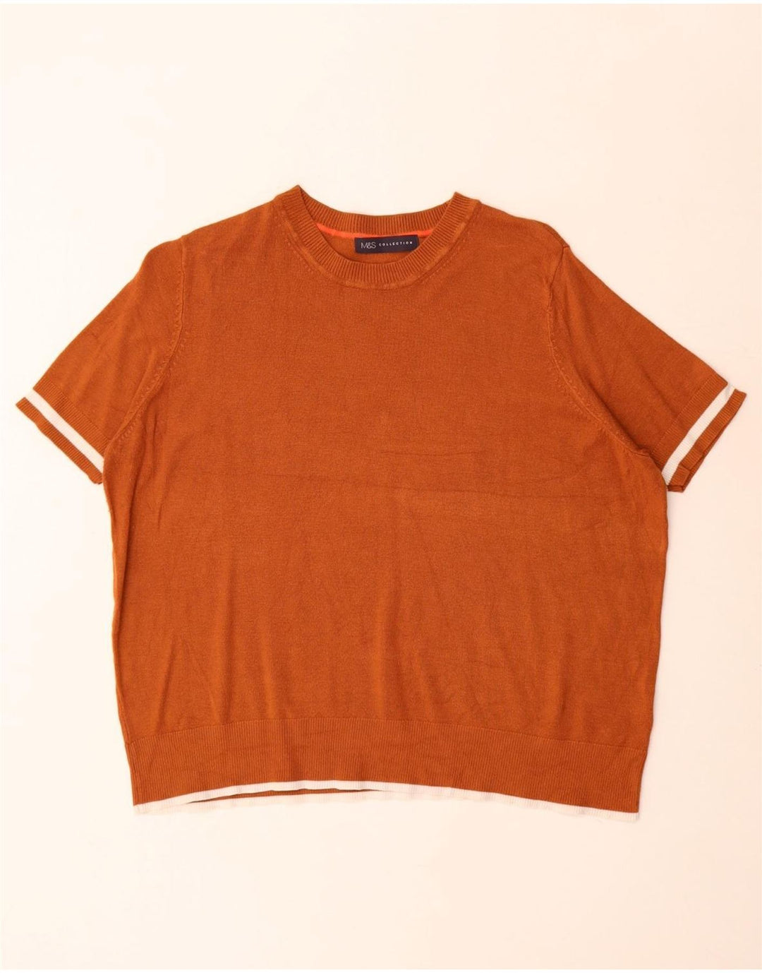 Marks & Spencer Dame Boat Neck Jumper Sweater UK 16 Large Brown