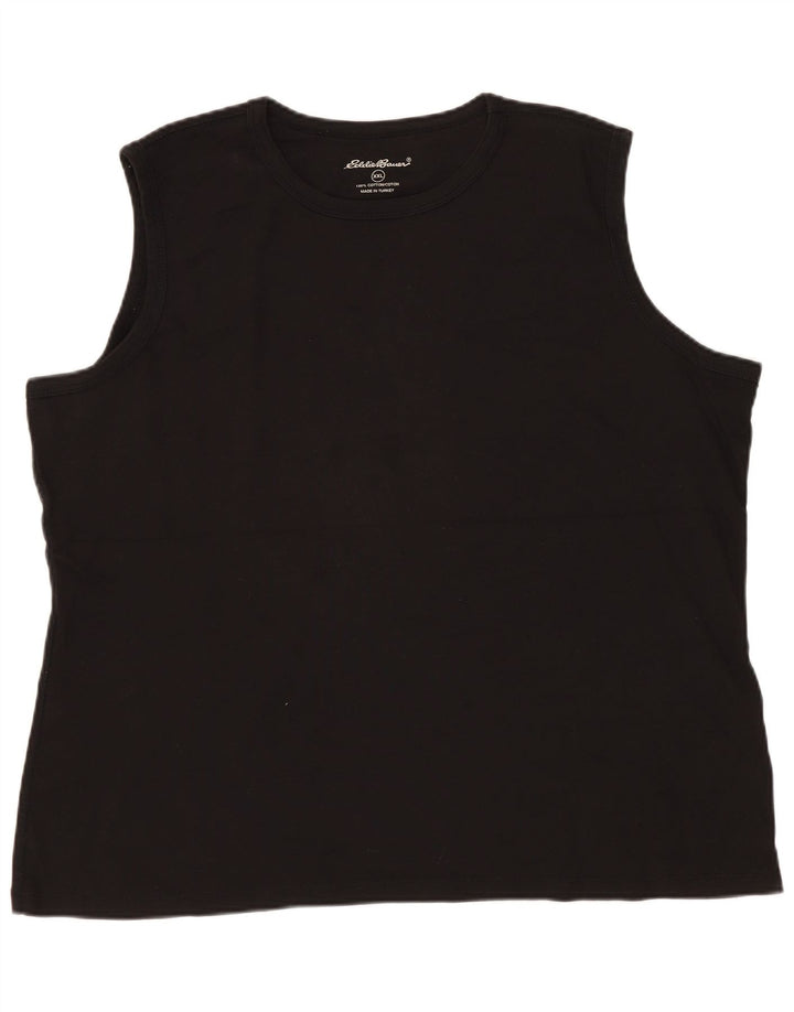 EDDIE BAUER Damevest Top UK 20 2XL Sort Bomuld