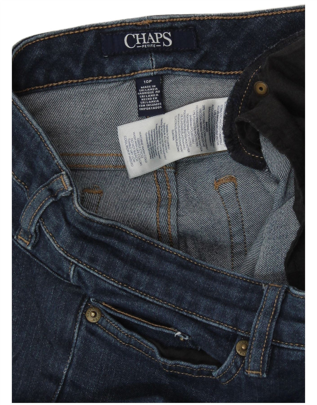 Chaps Dame Petite Slim Jeans US 10 Large W32 L27 Blå Bomuld