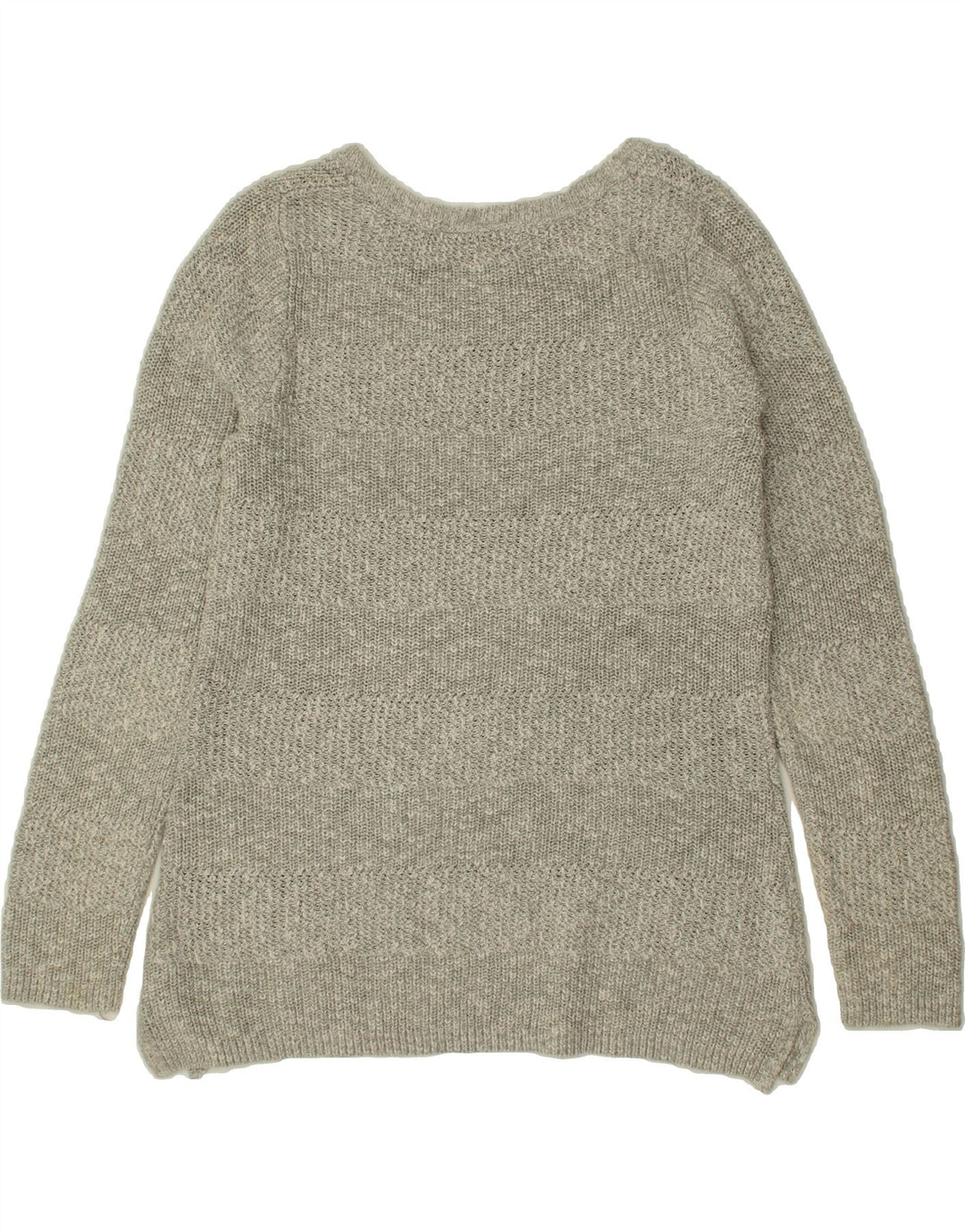 L.L.BEAN Womens Boat Neck Jumper Sweater UK 14 Medium Grey Cotton Vintage L.L.Bean and Second-Hand L.L.Bean from Messina Hembry 