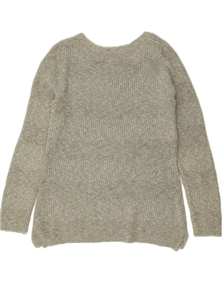 L.L.BEAN Womens Boat Neck Jumper Sweater UK 14 Medium Grey Cotton Vintage L.L.Bean and Second-Hand L.L.Bean from Messina Hembry 