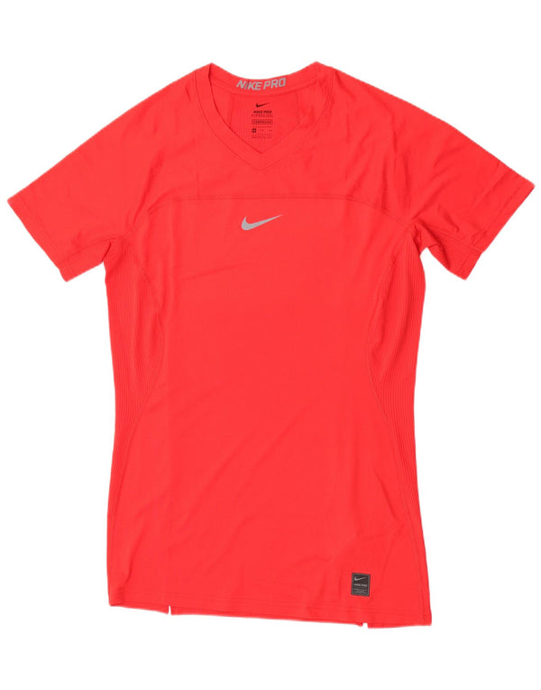 Nike Compression T-Shirt Top UK 20 2XL Rød Polyester