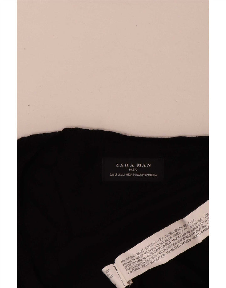 Zara Herre V-hals sweater Stor Sort Viscose