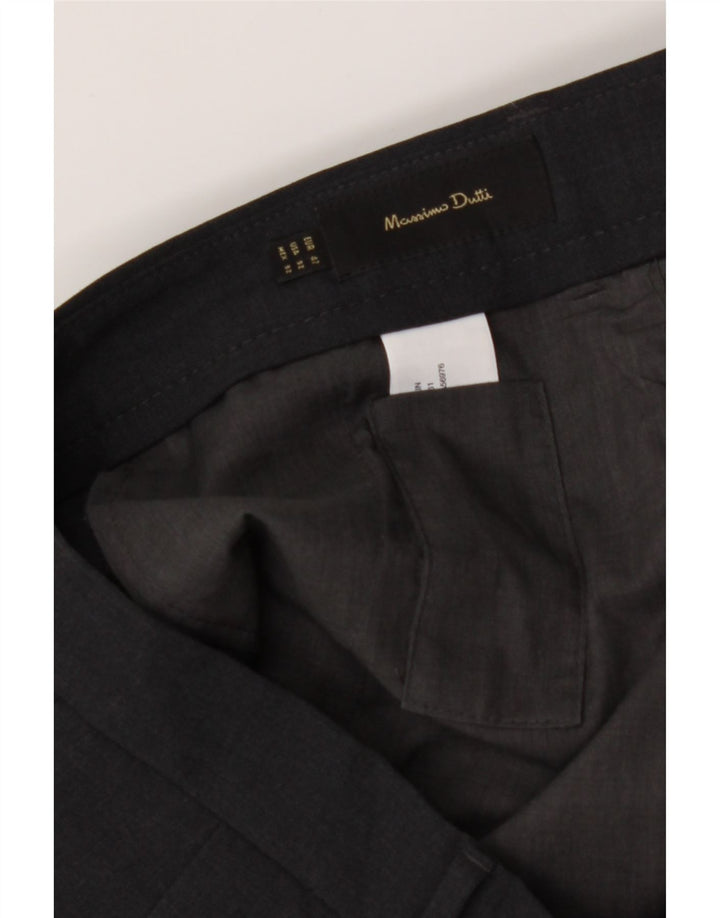 MASSIMO DUTTI Mens Slim Suit Trousers EU 42 Large W36 L32 Grey Wool Vintage Massimo Dutti and Second-Hand Massimo Dutti from Messina Hembry 