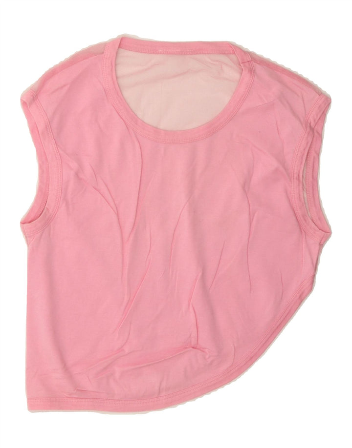 VINTAGE Womens Crop Sleeveless Blouse Top UK 8 Small Pink Vintage Vintage and Second-Hand Vintage from Messina Hembry 