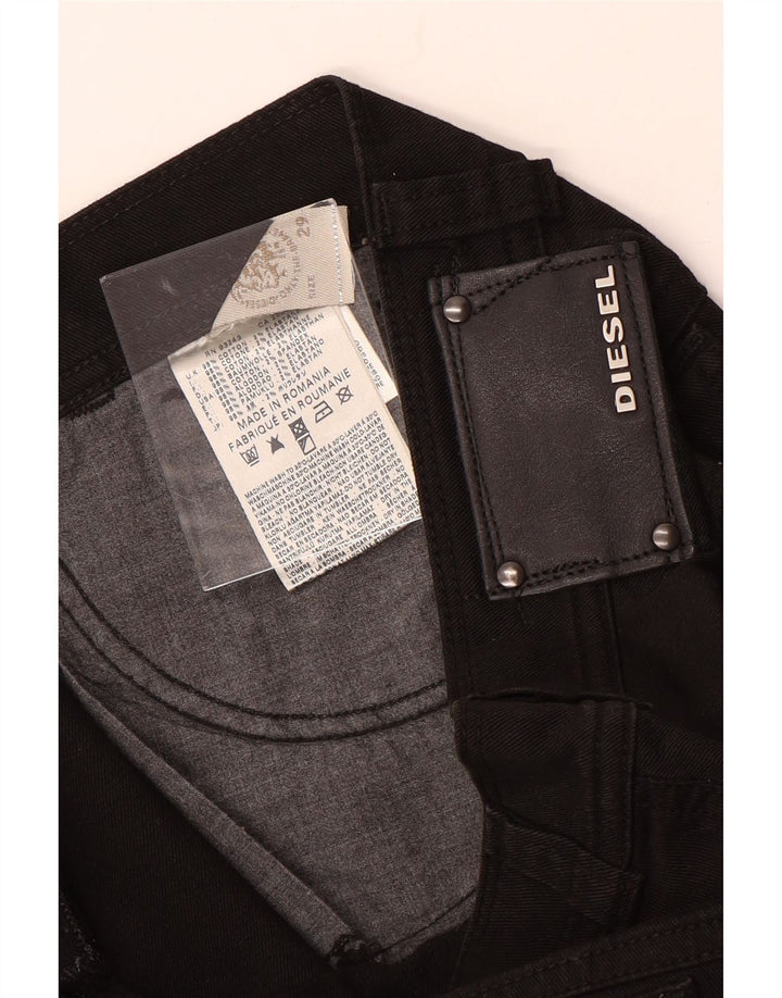 Diesel Dame Straight Jeans W29 L32 Sort Bomuld