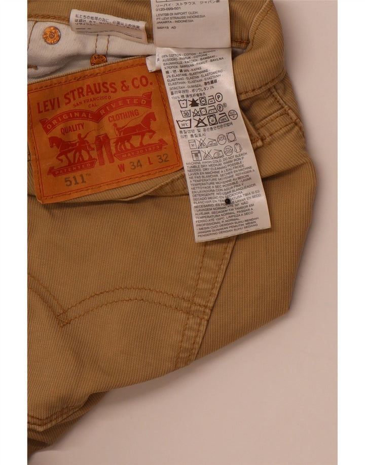 LEVI'S Herre 511 Slim Casual Bukser W34 L32 Beige Bomuld
