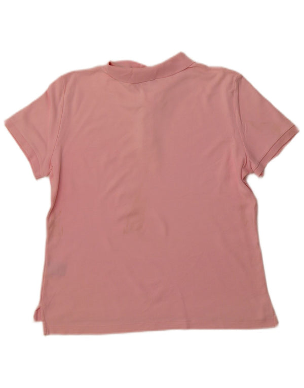 RALPH LAUREN Dame Slim Fit Polo Shirt UK 14 Large Pink Bomuld