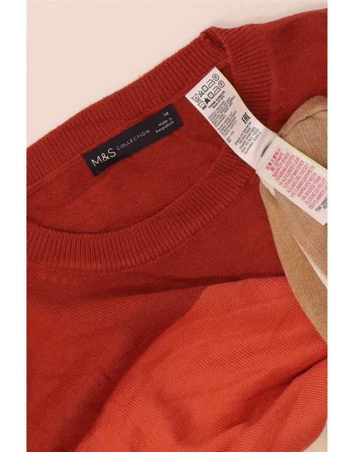 Marks & Spencer Dame sweater med rund hals DK 14 Stor Flerfarvet