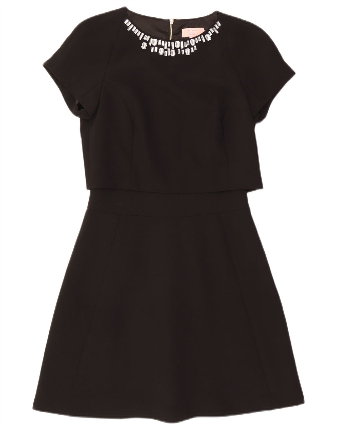 Ted Baker Dame A-Line Kjole Størrelse 0 2XS Sort Polyester