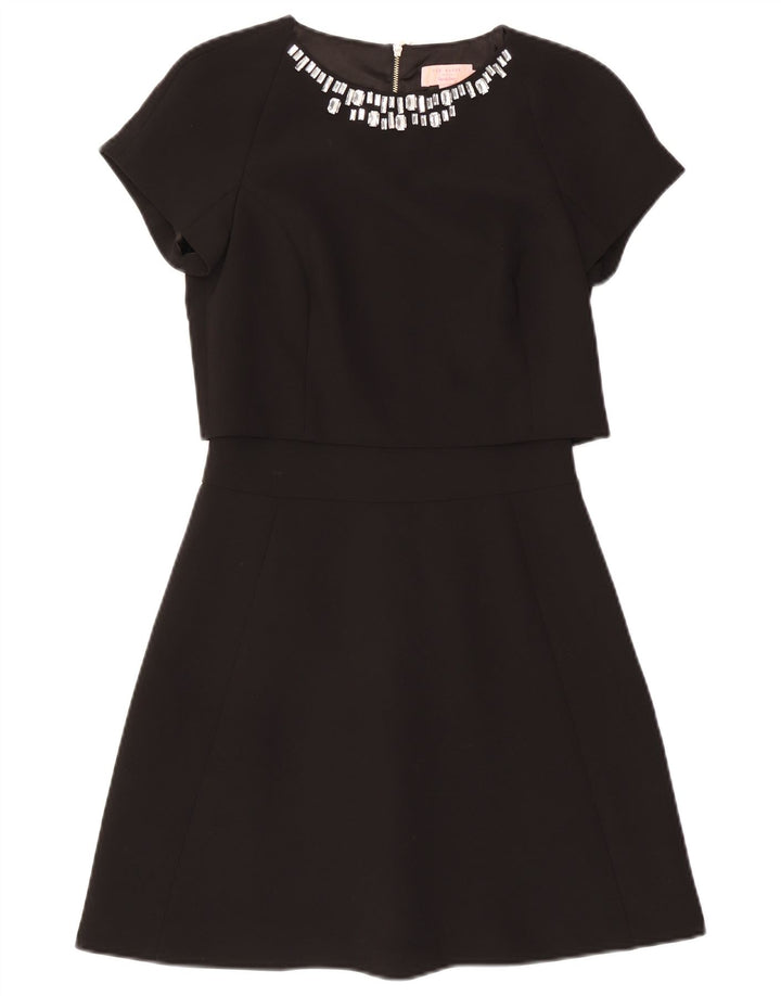 Ted Baker Dame A-Line Kjole Størrelse 0 2XS Sort Polyester