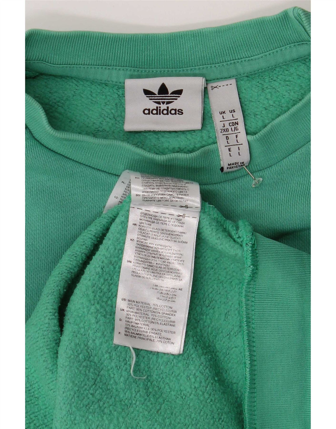 Adidas Sweatshirt til mænd, stor grøn bomuld