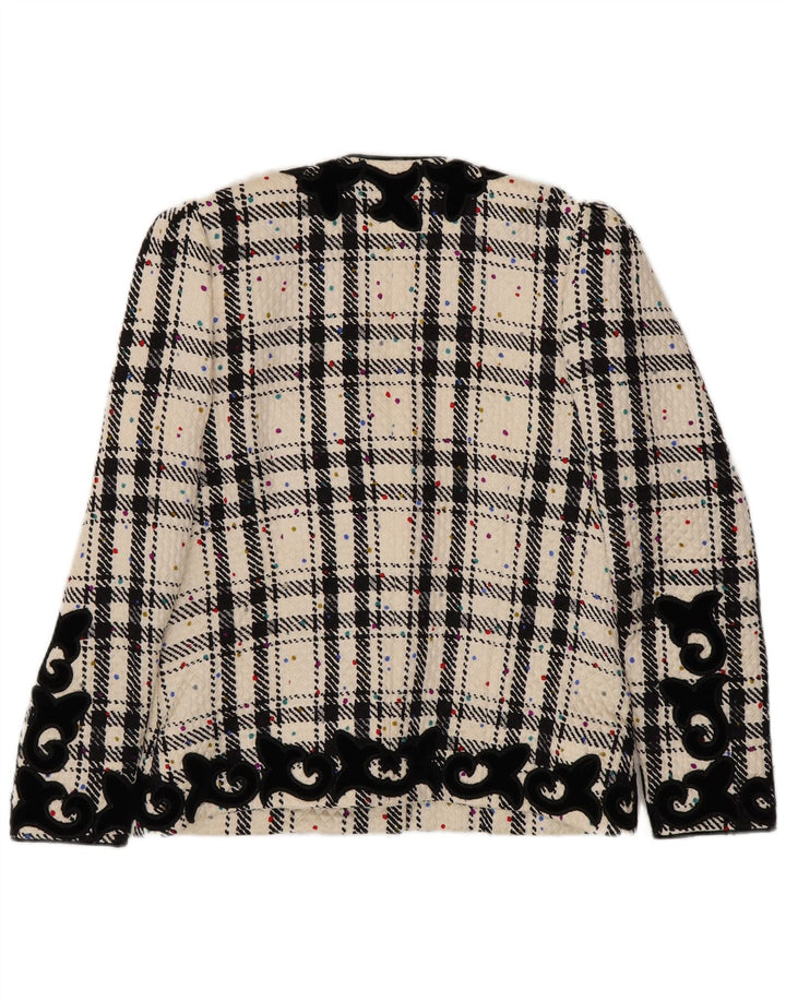 RENZO Dame Oversized Blazer Jacket IT 40 Small Off White Check