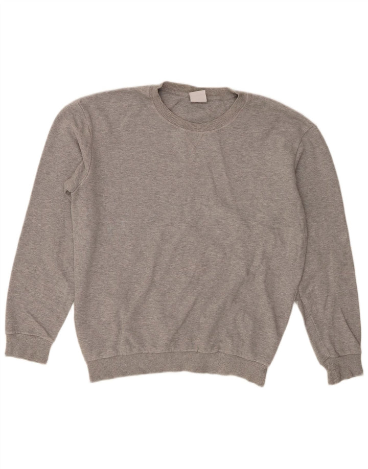 Zara Herre sweater med rund hals, mellemgrå bomuld