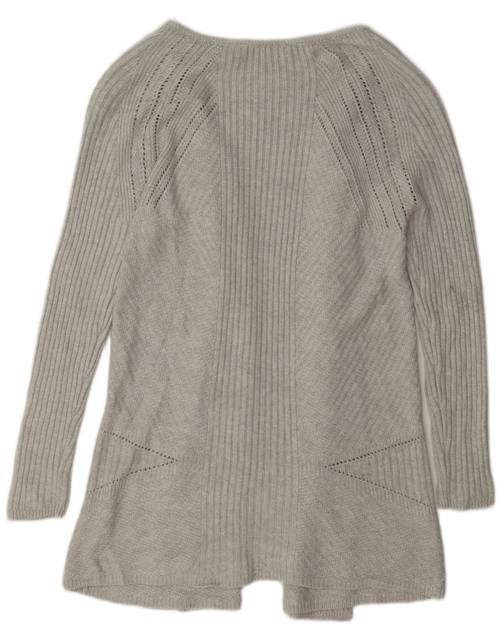 Marks & Spencer Dame Longline Åben Cardigan Sweater UK 10 Small Grey