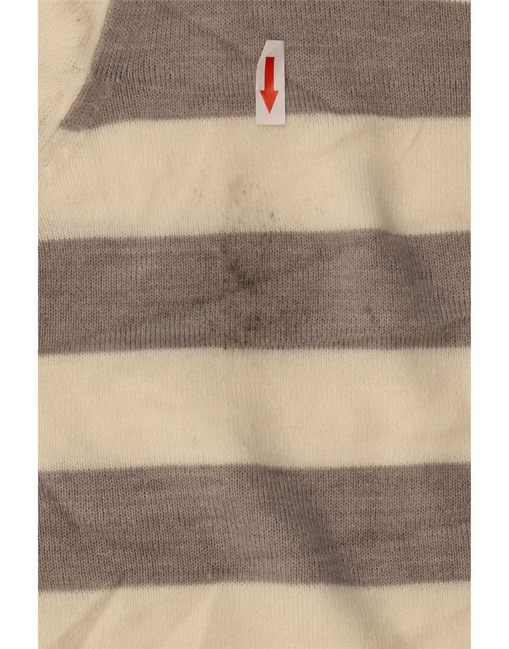 Marks & Spencer Dame sweater med rund hals DK 10 Små beige stribet