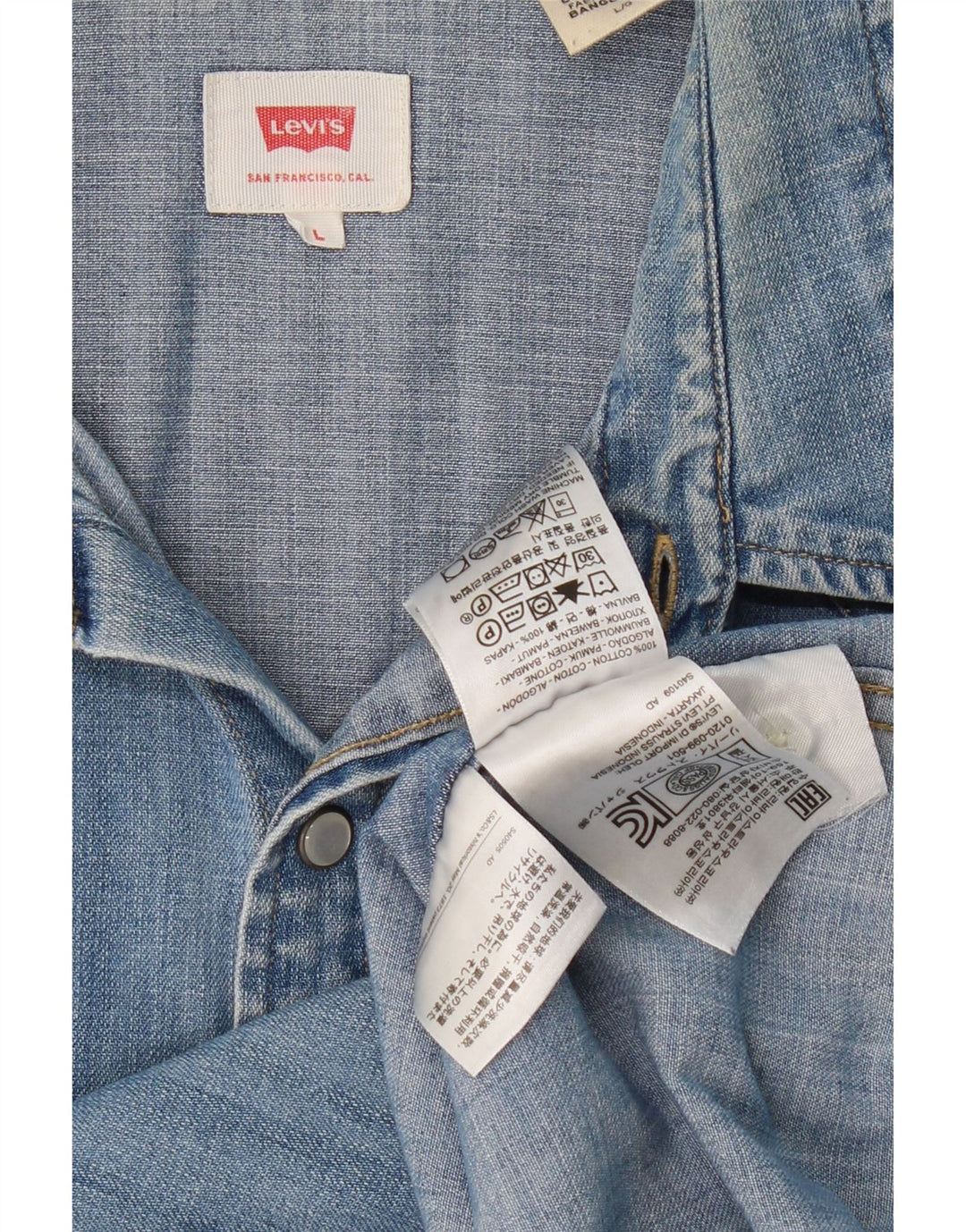 LEVI'S Denimskjorte til mænd Stor blå bomuld