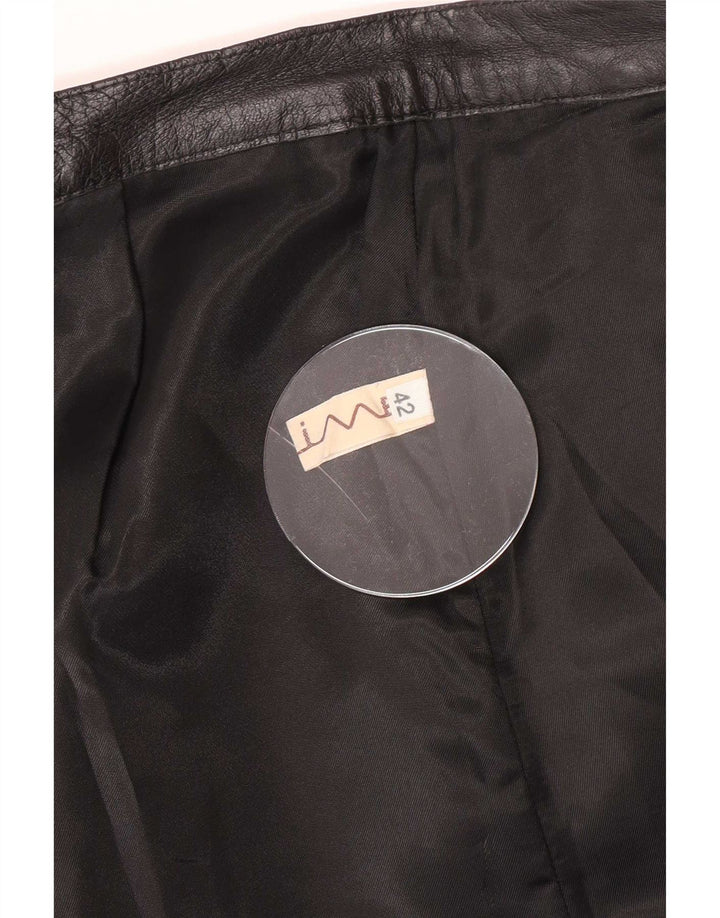 Maxime Dame Læder Nederdel IT 42 Medium W26 Sort