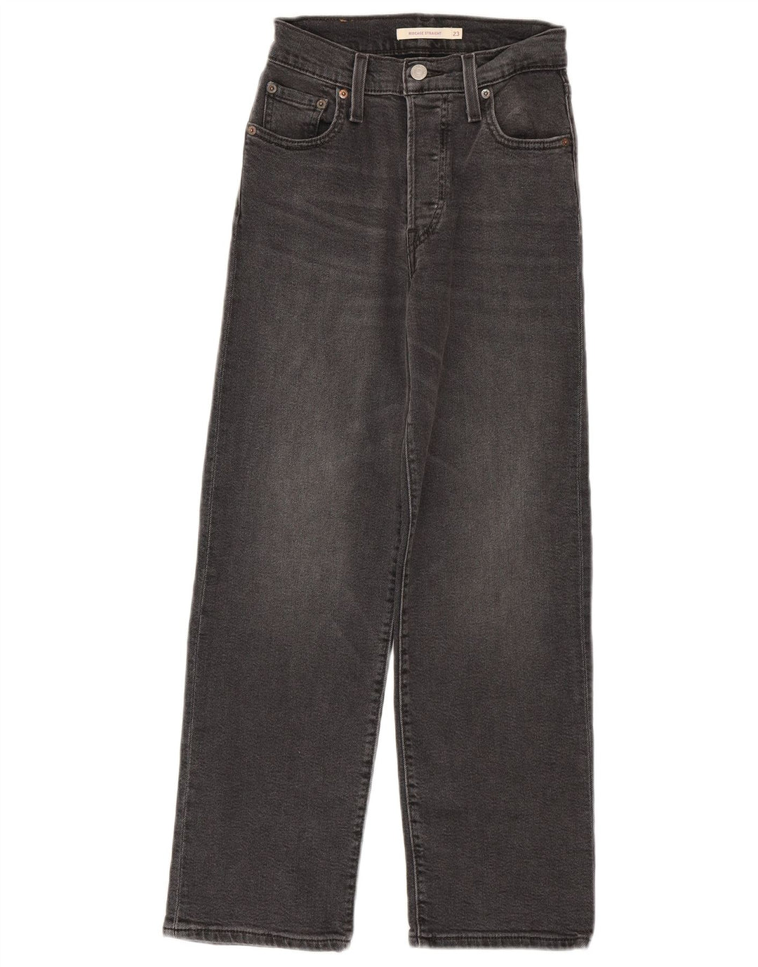 Levi's Dame Ribcage Straight Jeans W23 L27 Grå Bomuld