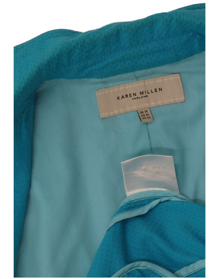 Karen Millen Dame 2-knaps blazerjakke UK 14 medium blå bomuld