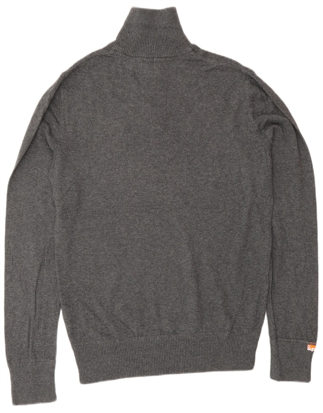 Superdry sweater med lynlås til mænd mellemgrå bomuld
