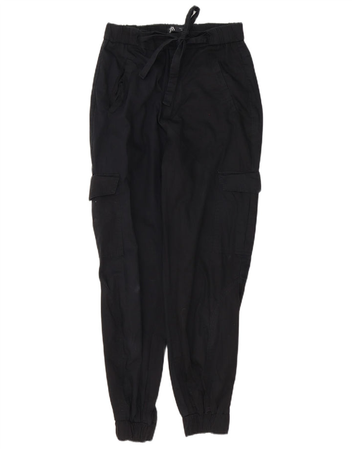 Zara Joggers Cargo Bukser Små W26 L27 Sort Bomuld