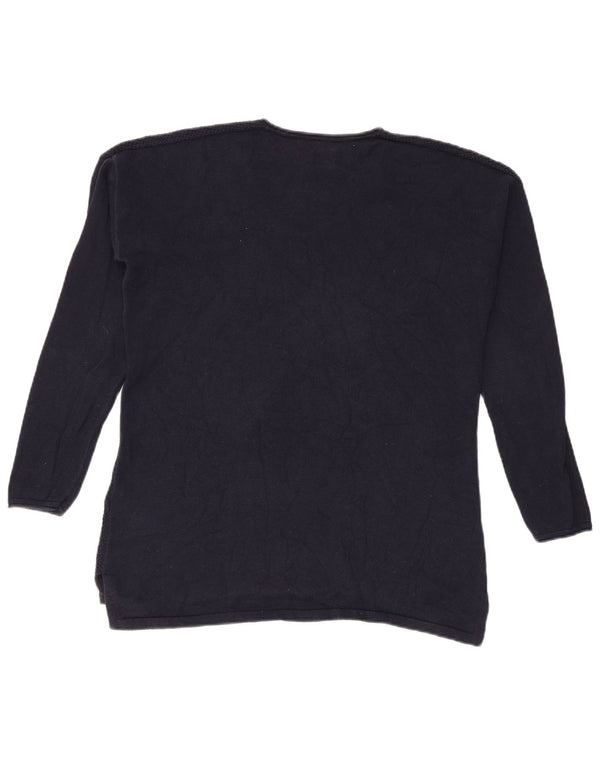 Tommy Hilfiger Dame Oversized V-hals sweater UK 10 Small Navy Blue