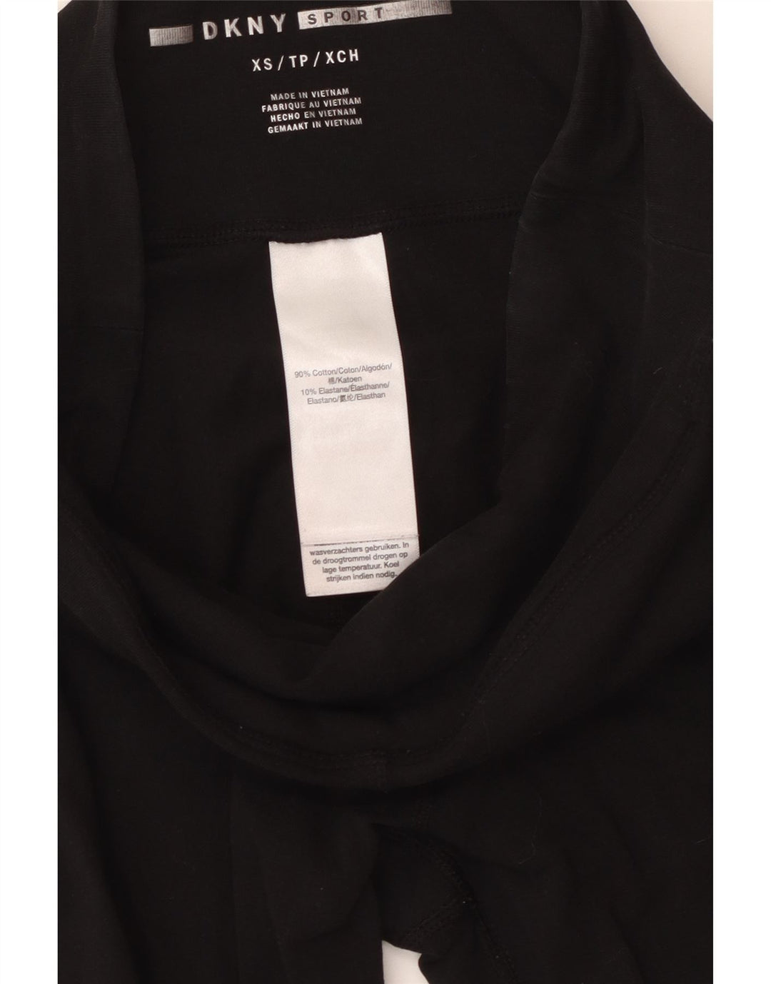 Dkny Womens Grafiske Leggings UK 4 XS Sort Bomuld