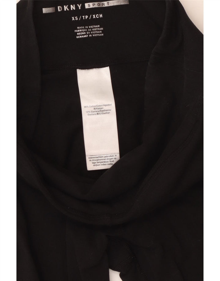 Dkny Womens Grafiske Leggings UK 4 XS Sort Bomuld
