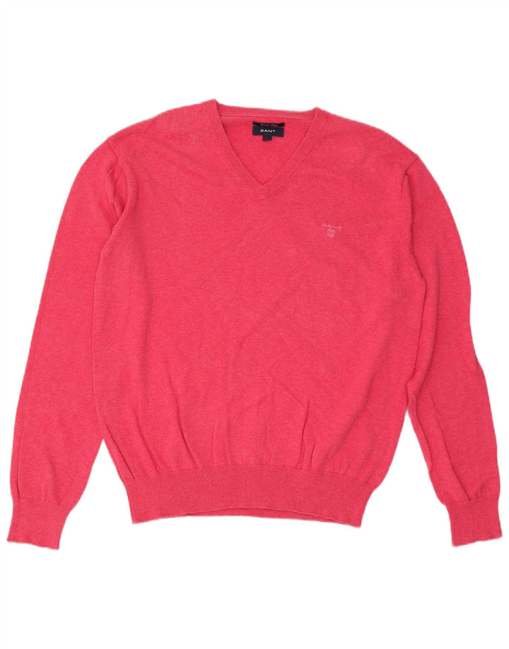Gant Herre V-hals sweater Stor Pink Bomuld