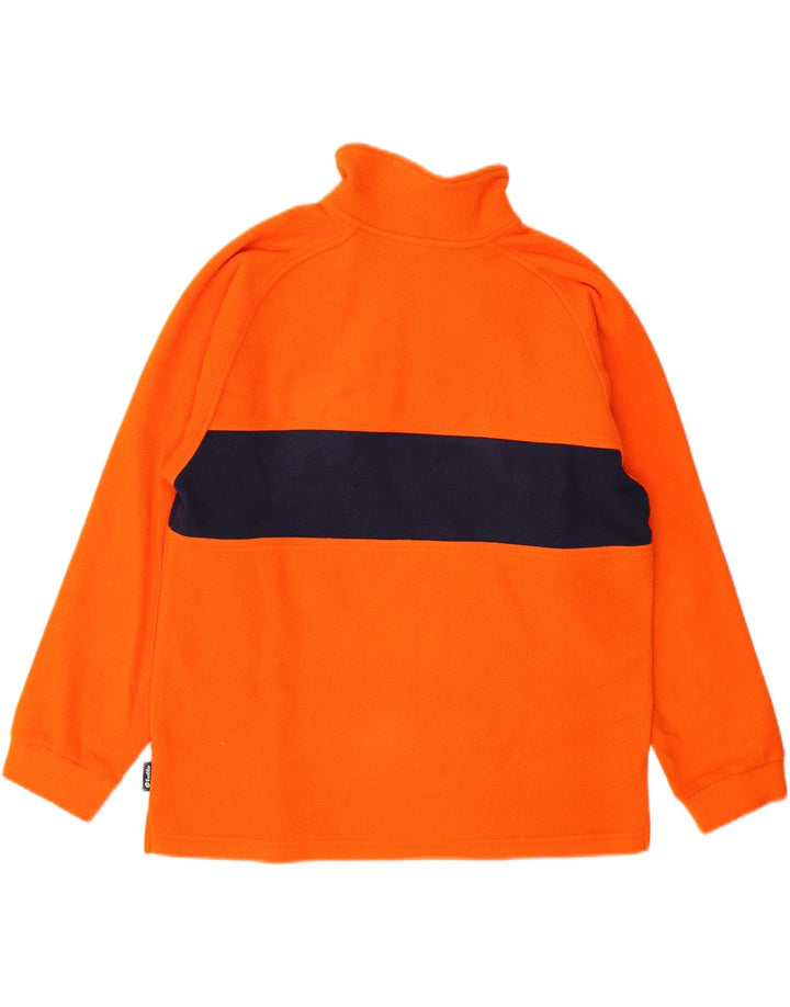 LOTTO Mens Training Zip Neck Fleece Jumper Medium Orange Colourblock Vintage Lotto and Second-Hand Lotto from Messina Hembry 
