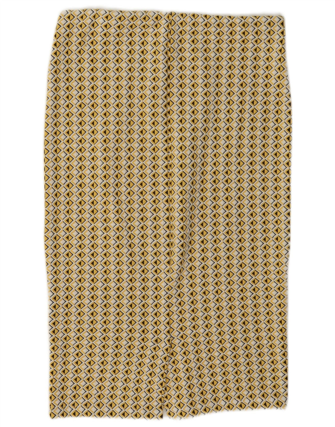 Zara Dame Midi Nederdel Medium W28 Gul Geometrisk