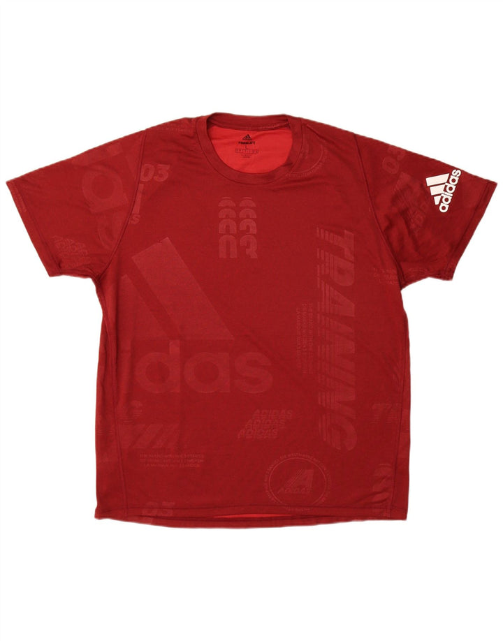 ADIDAS Herre Climalite Grafisk T-Shirt Top Stor Burgundy