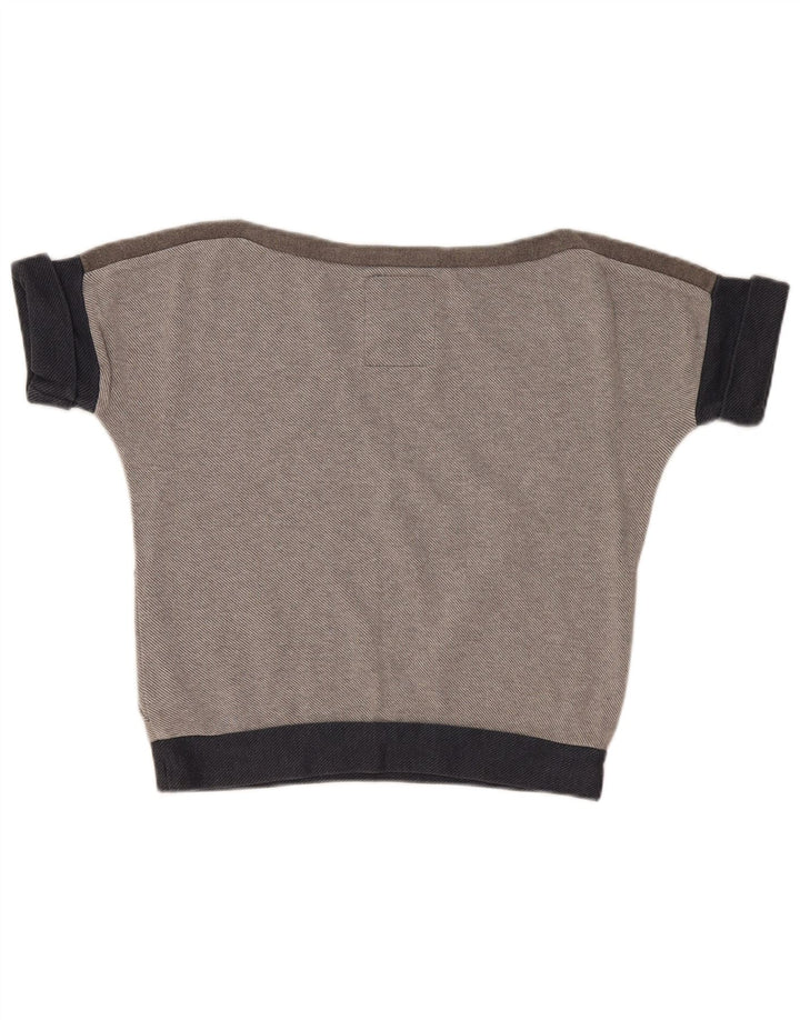 SUPERDRY Dame Oversized Grafisk Sweatshirt Jumper UK 10 Lille Grå