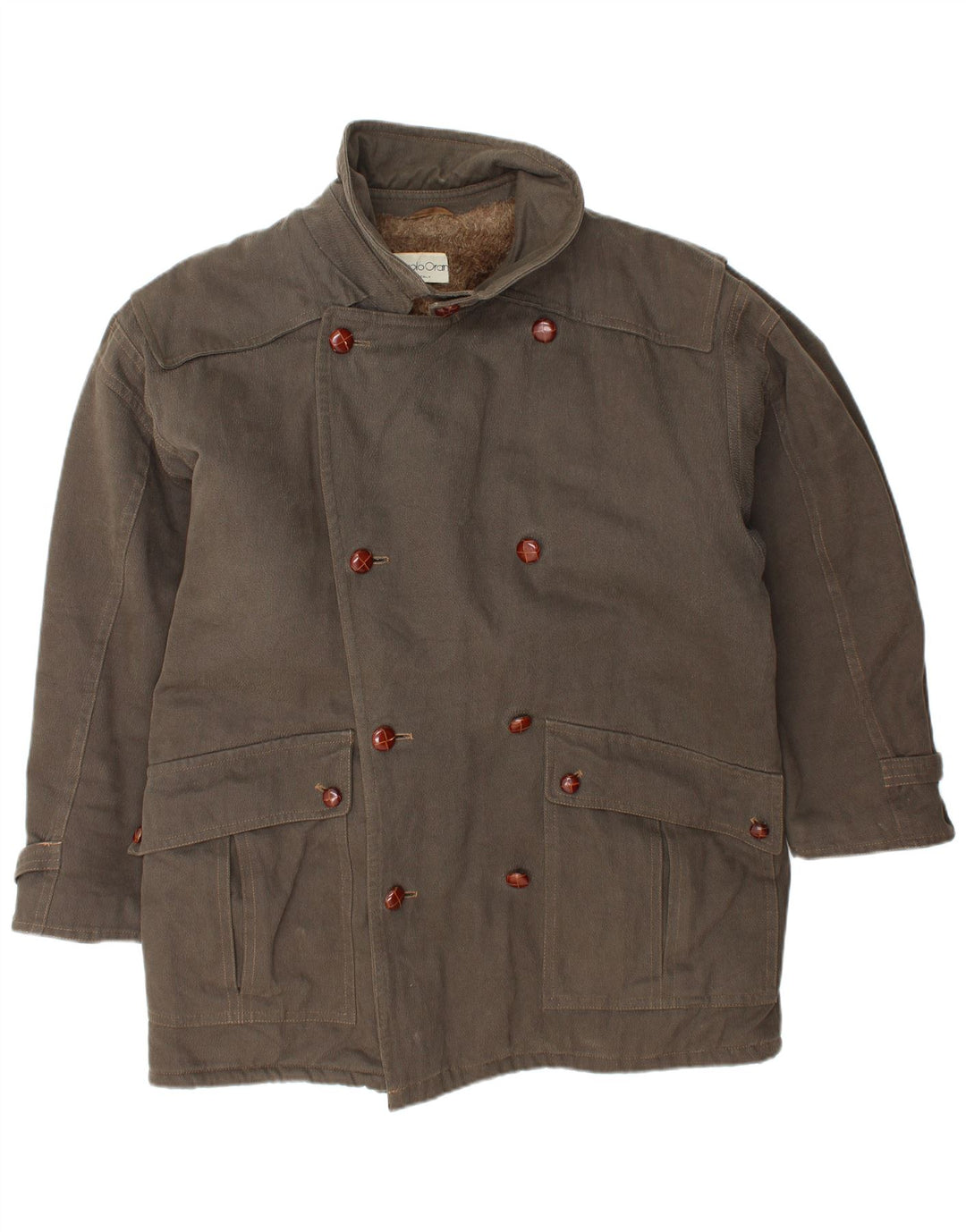 VINTAGE Sherpa-jakke til mænd UK 40 Stor brun bomuld