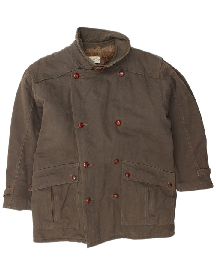 VINTAGE Sherpa-jakke til mænd UK 40 Stor brun bomuld