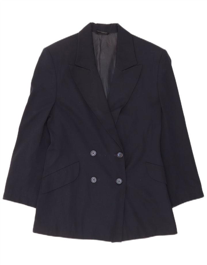 Benetton Dame Dobbeltradet Blazer Jacket IT 40 Small Navy Blue