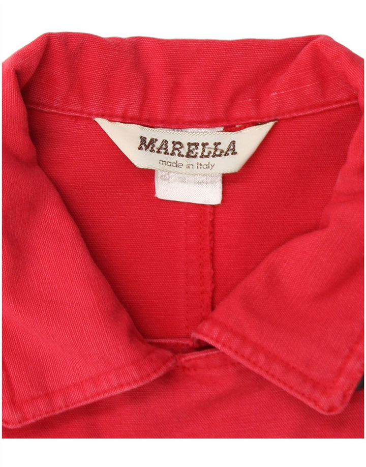 Marella Womens Oversized 3/4-ærmet Utility-jakke UK 12 Medium Rød