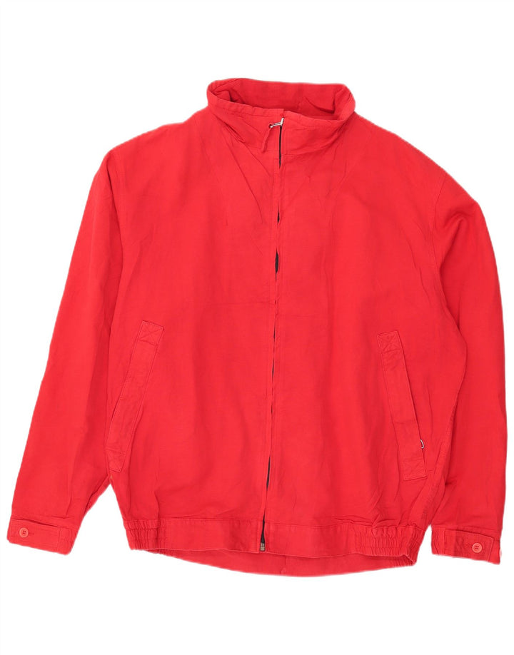 Vintage Bomber Jacket UK 40 Stor Rød Bomuld